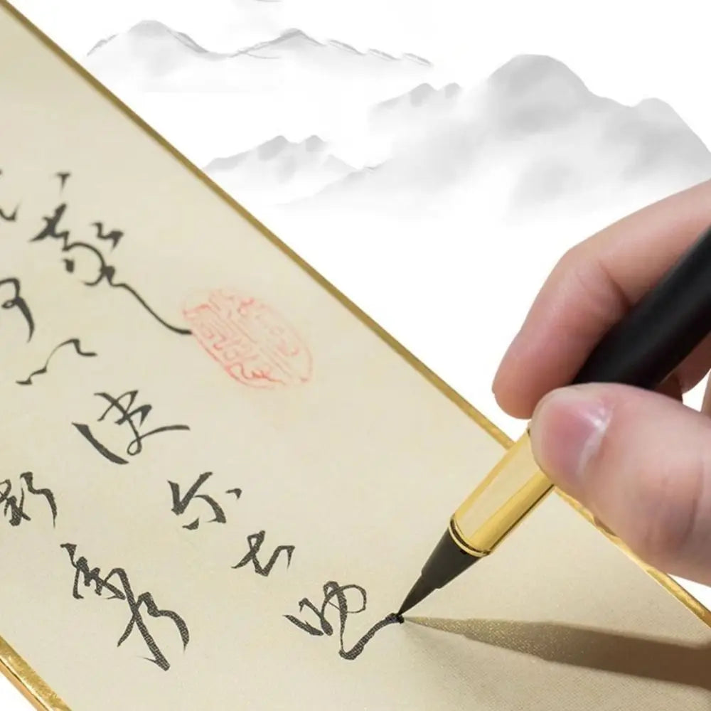 3 PCS Durable Fountain Pen Type Calligraphy Brushes Soft Hair Business Calligraphy Pen Writing Metal Practice Brush School