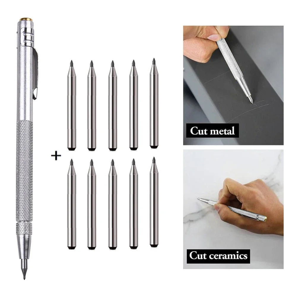 11/10/6/2pcs Diamond Scribing Pen  Carbide Tip Carbide Engraving Pen Nib Stylus Pens For Glass Ceramic Metal Hand Tool