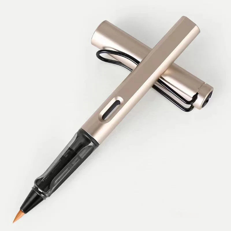 Pen Type Calligraphy Brushes Beginner's Writing Brush Soft Weasel Hair Small Regular Script Brush for Student Painting Writing