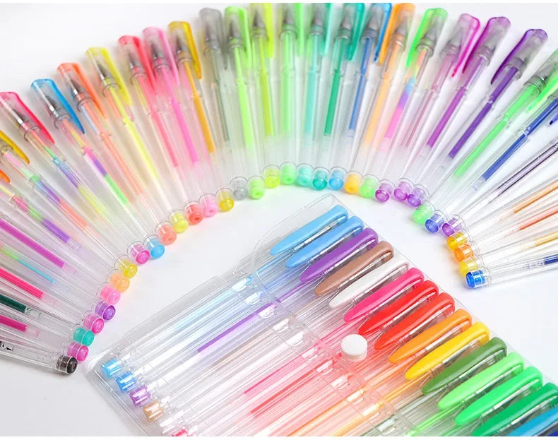 100/5Pcs Gel Pen Set 100 Colored Gel Pens for Coloring Books Drawing Doodle Crafts Scrapbooks Journaling Planner School Supplies