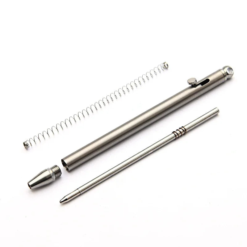 Pure Titanium Mini Compact Bolt Pen Portable Keychain Pen Portable Travel Metal Ballpoint Pen Signing Party Gifts for Guests