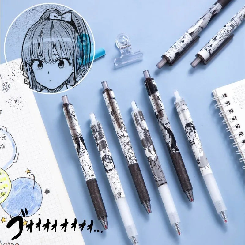 Cartoon Anime Hanako-Kun Inspired Retractable Gel Pen - Black & White Bullet Tip Sketch Pen with Bouncy Design