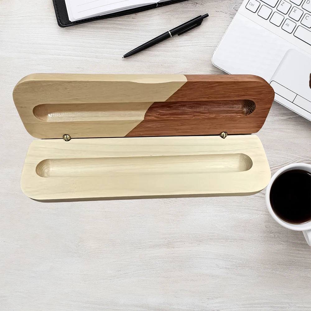 Custom Wood Ballpoint Pen Laser Engrave LOGO Text Personalized Sign Pen for Family Company Friend Gift Box Available