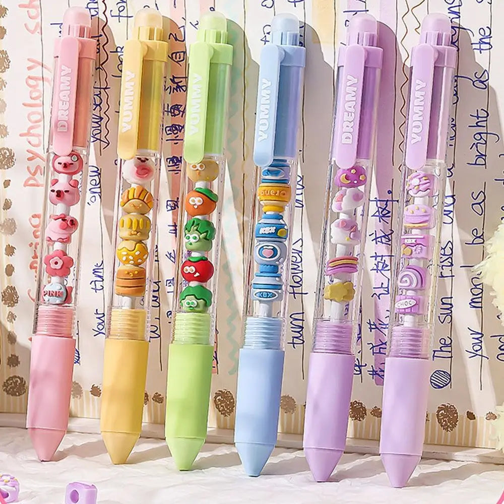 Gifts Writing Stationery Press Gel Pen Beads Student Pen Panda Cherry Blossom String Pen DIY Erasable Decompression Pen