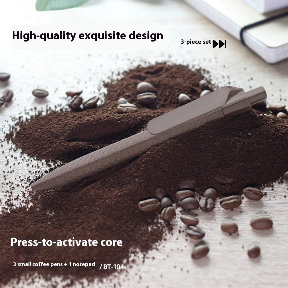 Coffee pen, small coffee pen, high-quality, eco-friendly, neutral pen for students, exams, office, black 0.5mm