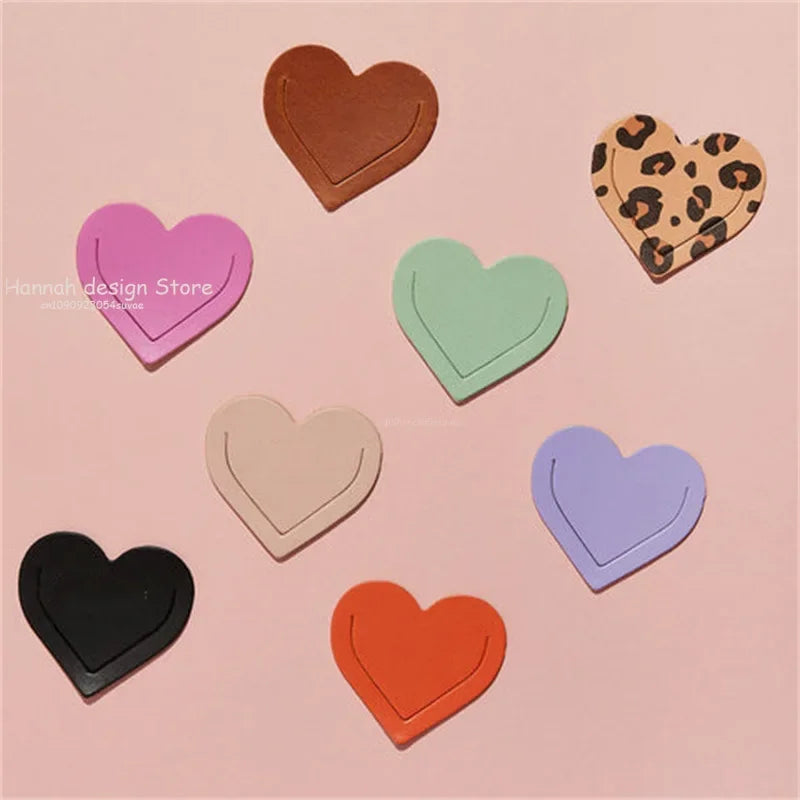 Heart Shaped PU Leather Bookmark Colorful Double Sided Tablet Gift for Book Lovers Readers and Diary Lovers