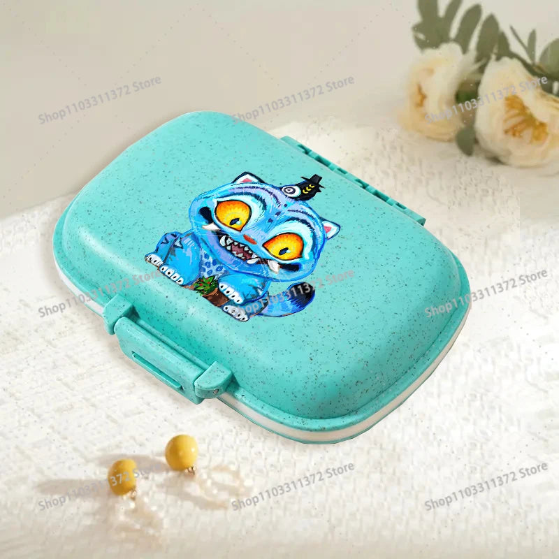 Move K-Pop Demon Hunters 8 Grid Compartment Pill Storage Box Fashion Printed Portable Travel Home Vitamin Container Cartoon Gift