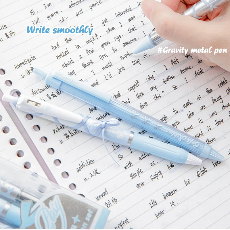 4Pcs Fashion Ballet Series Stationery Pen Quick Drying Gel Pens Writing Pen Student Press the Neutral Pen Aesthetic Stationery
