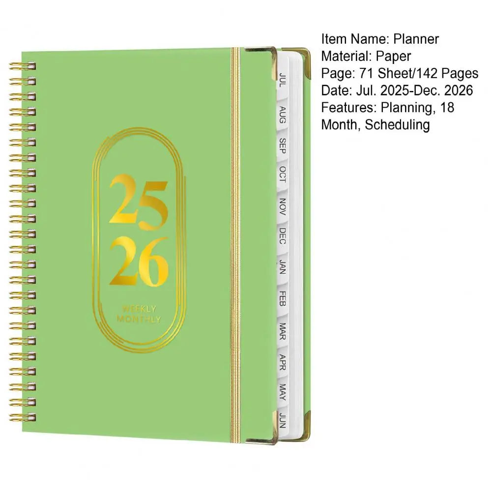 Planner Notebook 2025 End-of-life Arrangements Organizer 2025-2026 Planner Spiral Agenda Book with Stickers Elastic for Office