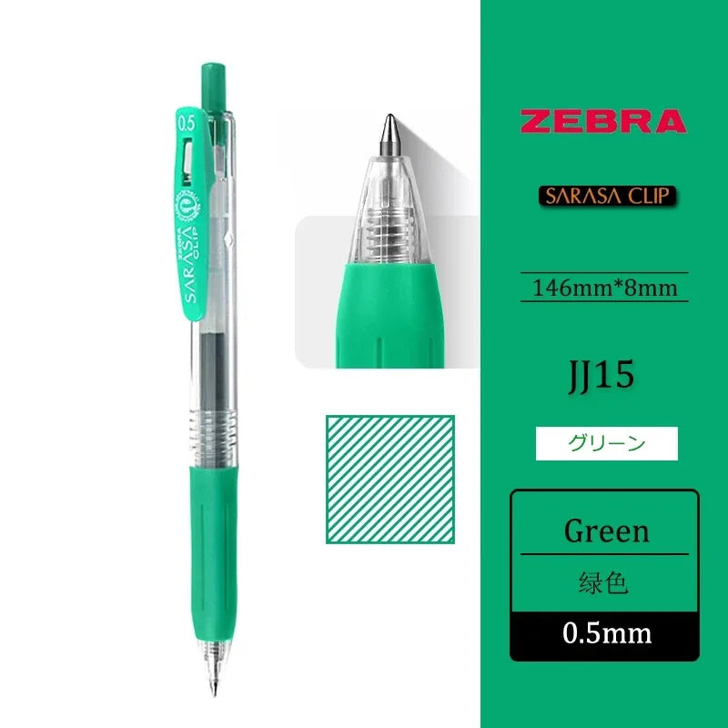 1pcs Japan ZEBRA SARASA Gel Pen JJ15 0.5mm Color Large Capacity Quick Drying for Writing Kawaii School Stationery Art Supplies