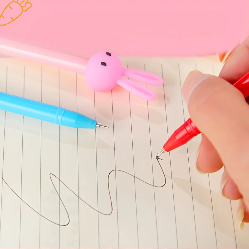 50 Creative Cute Cartoon Neutral Pen Black 0.5 Needle Water Pen Student Stationery Award Pen (Random Style)