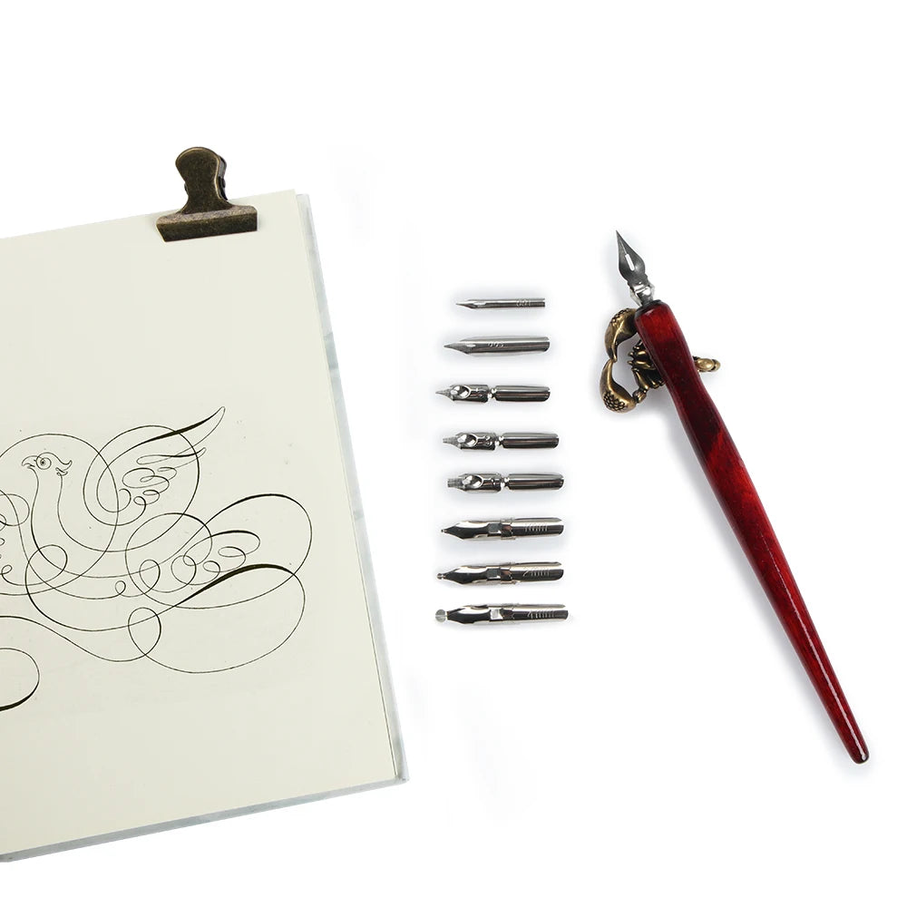 SeamiArt 9pcs. Pen Nib + 1pcs. Penholder Dip Pen Set For Cartoon Animation Lettering Art Drawing Multifunction Pen Other