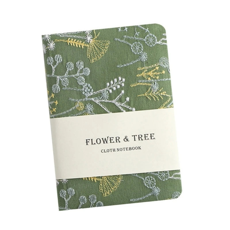 Embroidered Hardcover Notebook 256 Pages Wide Lined Small Journal Notebook for Student Women Men Note Taking Journaling 896C