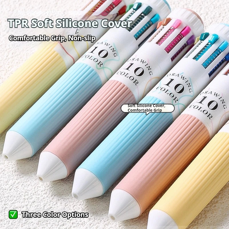 28/30 Colors Multicolor Ballpoint Pen Set 0.8mm, 10-in-1 Colored Pens Fine Point Retractable Ballpoint Pens for Office School