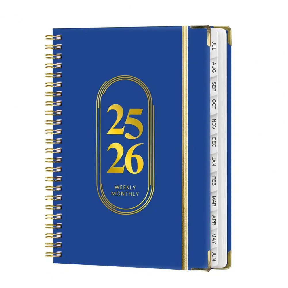 Planner Notebook 2025 End-of-life Arrangements Organizer 2025-2026 Planner Spiral Agenda Book with Stickers Elastic for Office