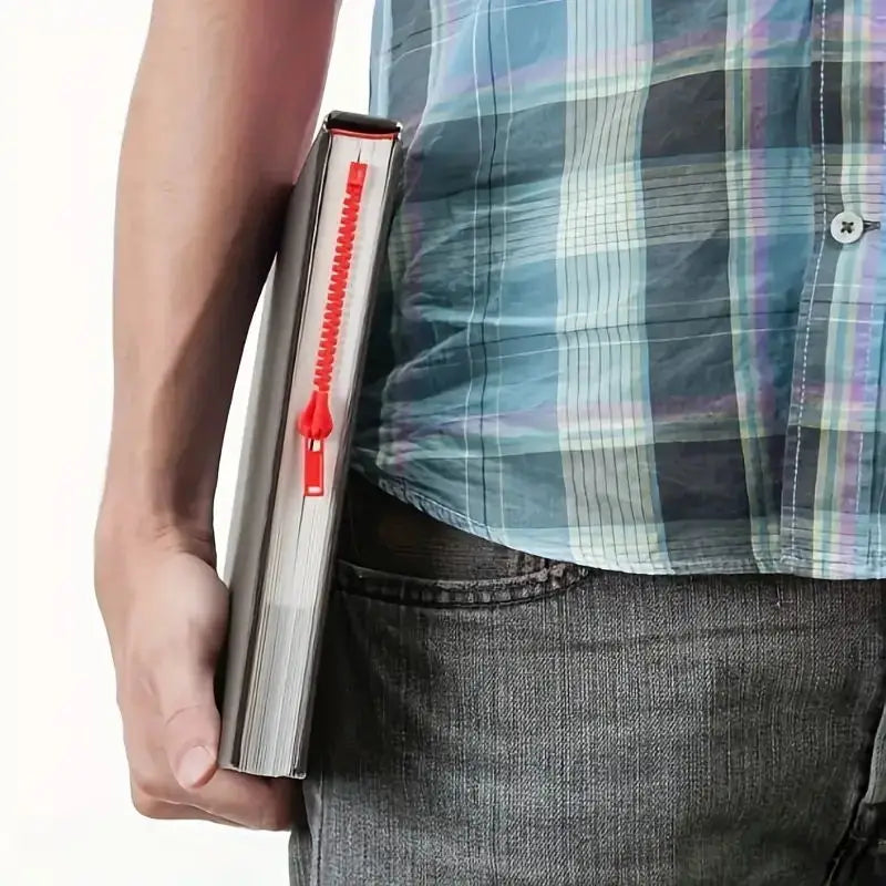 Creative Zipper Bookmark - Dual-Function Organizer with Divided Pages for Easy Note-Taking and Marking - Ideal for Reading