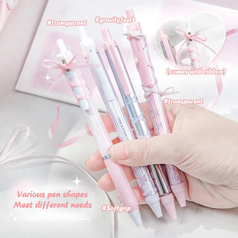 4Pcs Fashion Ballet Series Stationery Pen Quick Drying Gel Pens Writing Pen Student Press the Neutral Pen Aesthetic Stationery