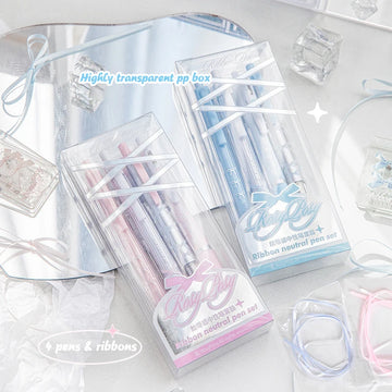 4Pcs Fashion Ballet Series Stationery Pen Quick Drying Gel Pens Writing Pen Student Press the Neutral Pen Aesthetic Stationery
