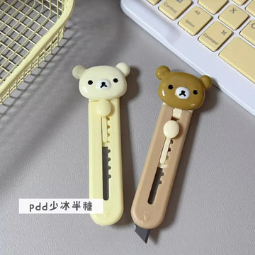 Rilakkuma Utility Knife Kids New Kawaii Relax Bear Make Handicrafts Stationery Handheld Paper Cutting Pocketknife Children Gift