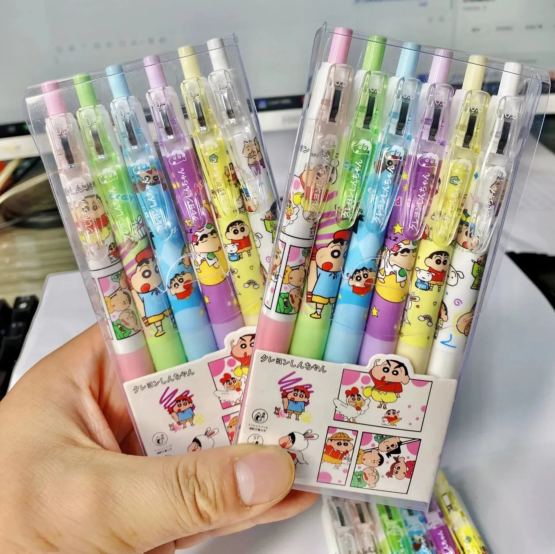 6pcs Cartoon Gel Pen Hello Kitty Cartoon Cinnamoroll Kuromi Quick Drying Black 0.5mm Ballpoint Pen Student Stationery Supplies