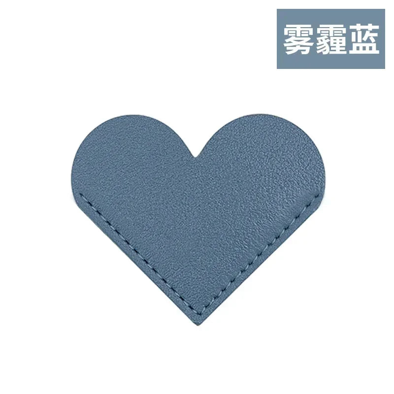 PU Bookmark Leather Heart Bookmark Mini-portable Gift Heart Bookmark Page Folder Corner Protective Cover School Supplies