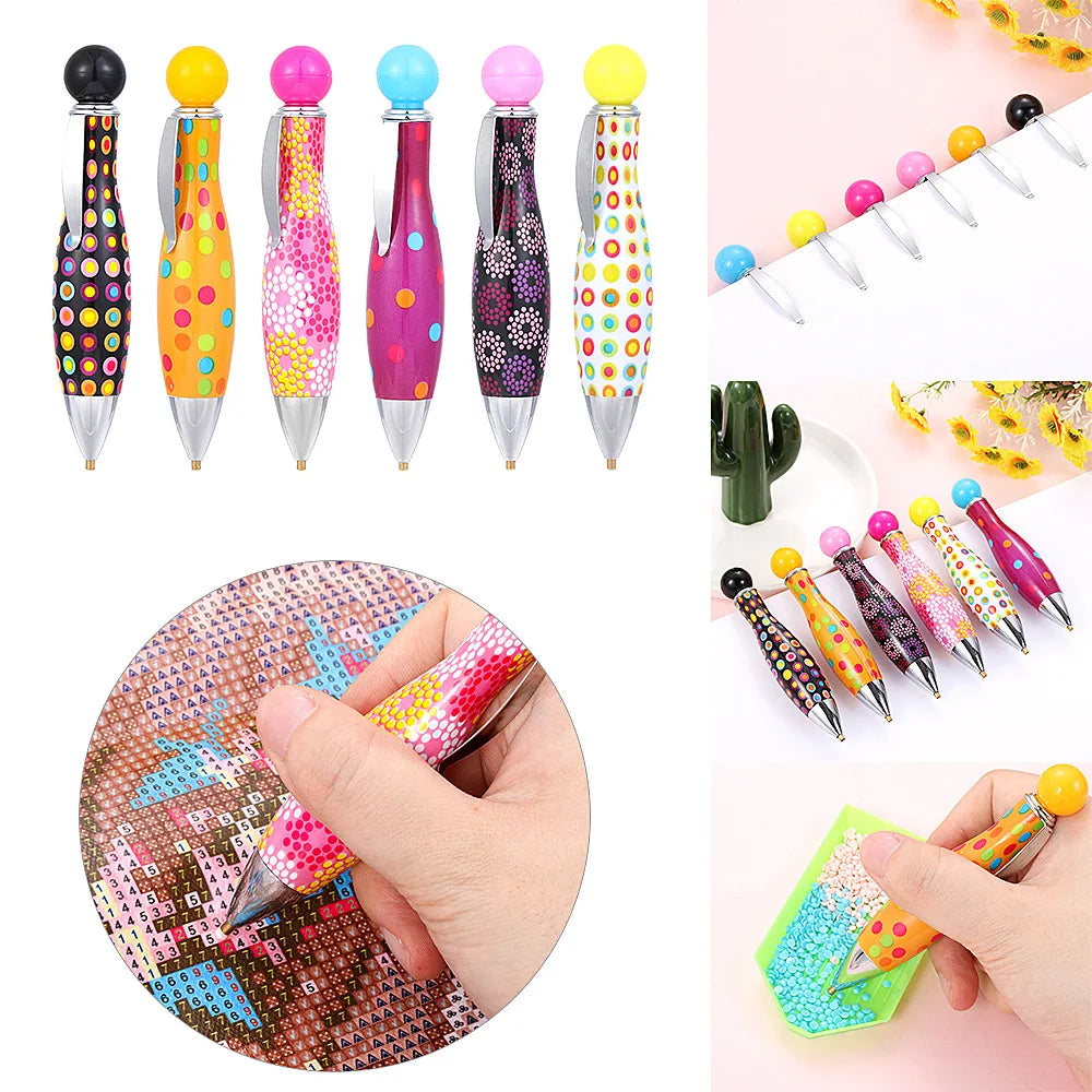 Diamond drawing tool pen, bowling ball shaped dot diamond pen, new style of diamond painting dot diamond pen