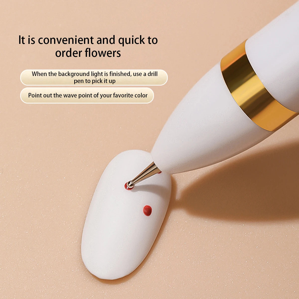 Nail point diamond pen 4-in-1 embellishment rotating nail point diamond pen