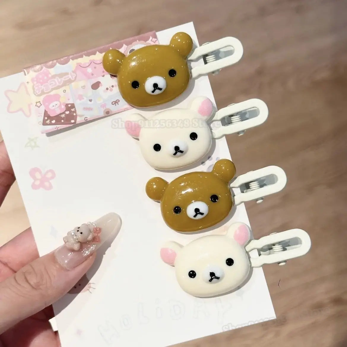 Easy Bear Cute Hairclip Girls Rilakkuma Headwear Cartoon Easy Bear Hair Clip Lazybear Sweet Bangs Edge Clip Hair Accessories