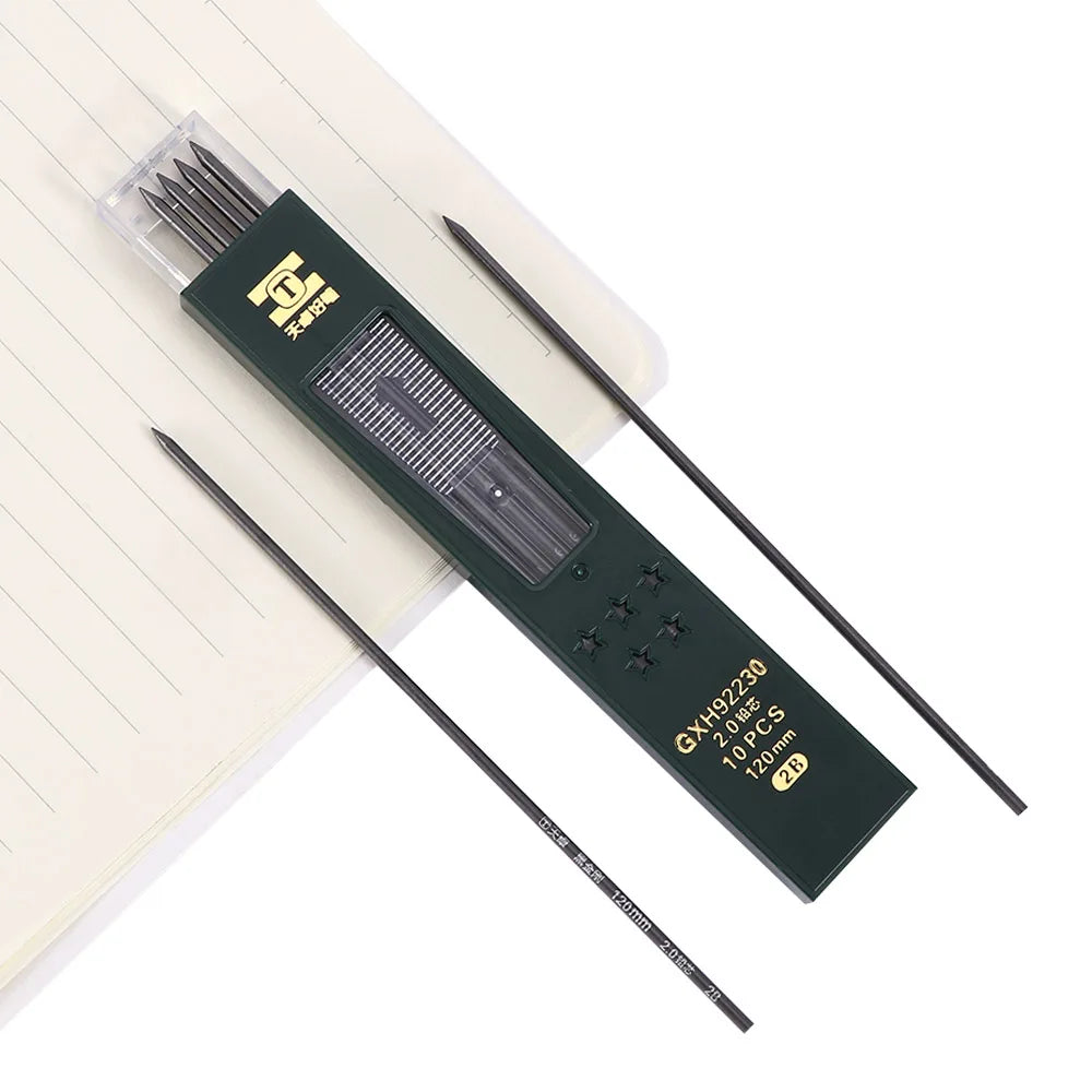 Pen Core 10 Pcs/box Writing Black Pencils Mechanical Pencil Refill Student Stationery HB/2B Lead for School Supplies