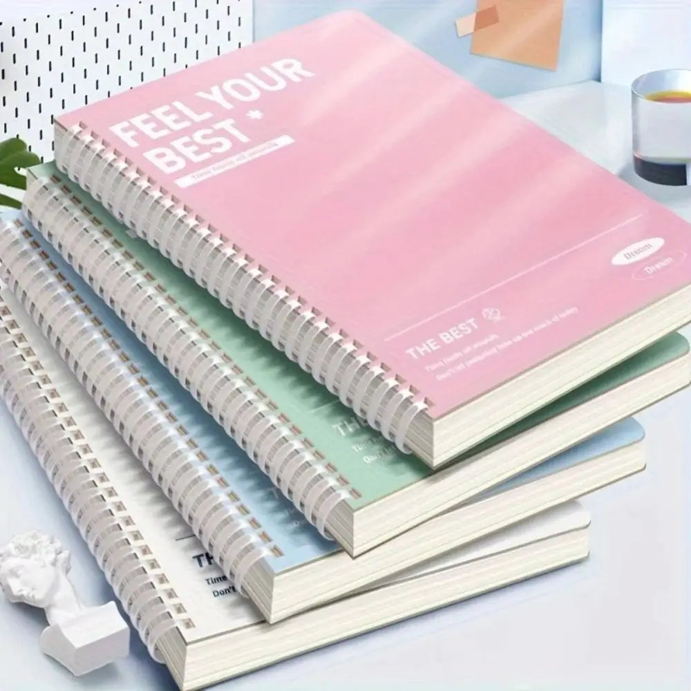 60Sheets/Book A5 Spiral Notebooks Perforated Pages Color Notepad Horizontal Line Inner Pages Diary Book Students
