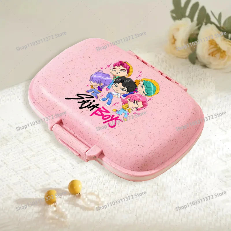 Move K-Pop Demon Hunters 8 Grid Compartment Pill Storage Box Fashion Printed Portable Travel Home Vitamin Container Cartoon Gift