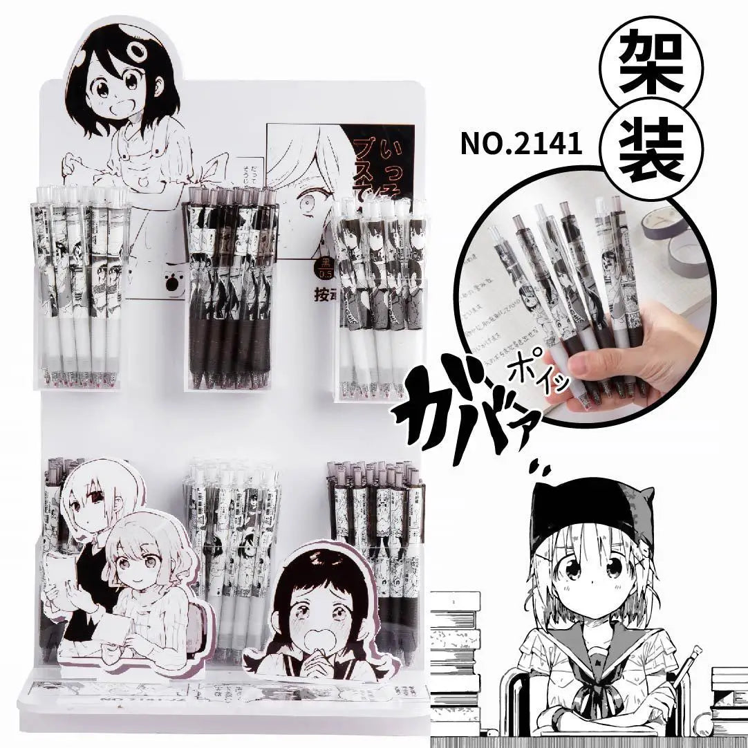 Cartoon Anime Hanako-Kun Inspired Retractable Gel Pen - Black & White Bullet Tip Sketch Pen with Bouncy Design