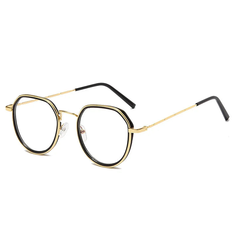 CRIXALIS Retro Round Blue Light Glsses for Women Men Fashion Computer Eyewear Vintage Metal Eyeglass Frame Female Male UV400