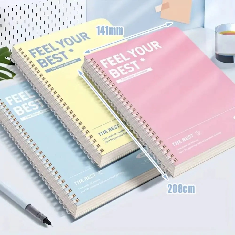 60Sheets/Book A5 Spiral Notebooks Perforated Pages Color Notepad Horizontal Line Inner Pages Diary Book Students