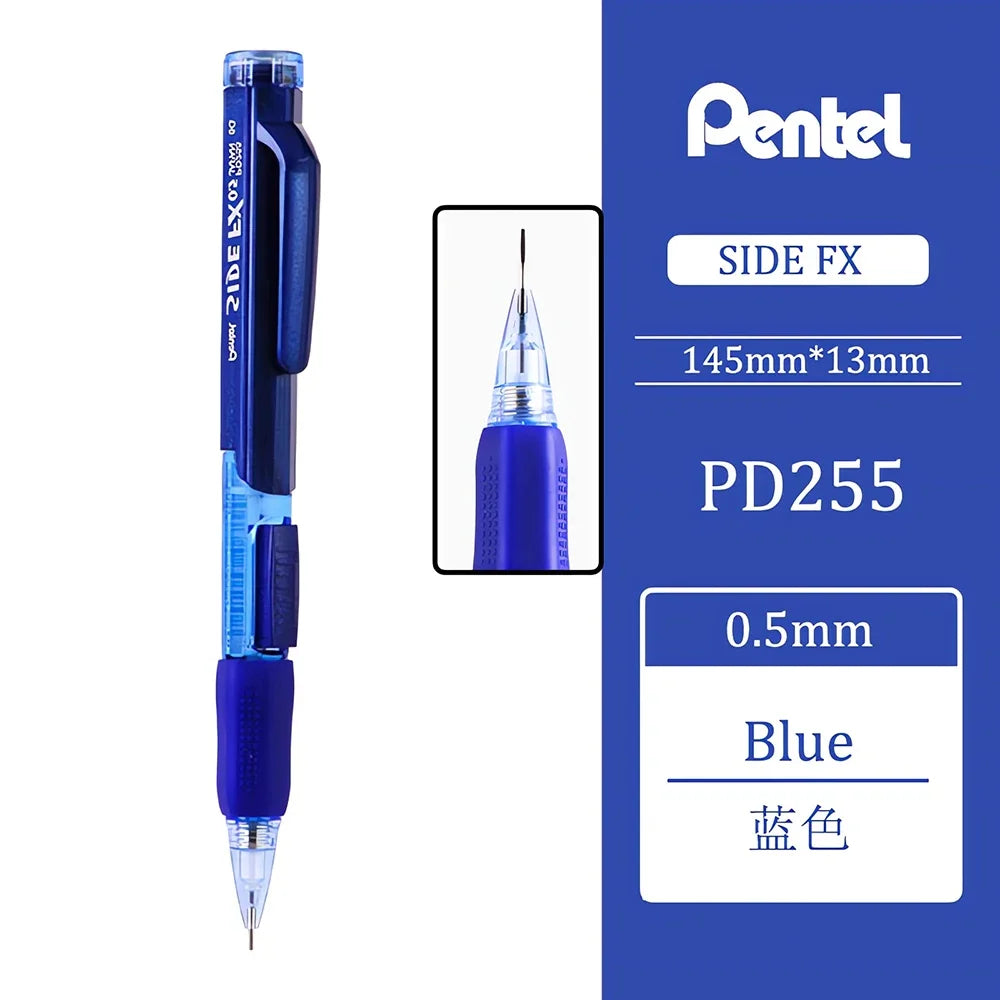 1pcs Pentel Mechanical Pencil 0.5mm PD255 Drawing Art Supplies Office Accessories Student School Stationery Side Press Out Lead