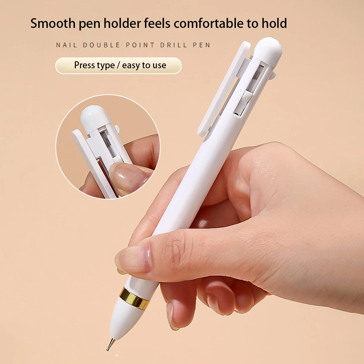 Nail point diamond pen 4-in-1 embellishment rotating nail point diamond pen