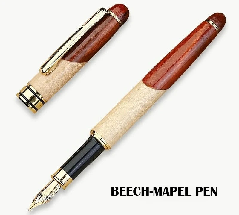 Custom Wood Ballpoint Pen Laser Engrave LOGO Text Personalized Sign Pen for Family Company Friend Gift Box Available