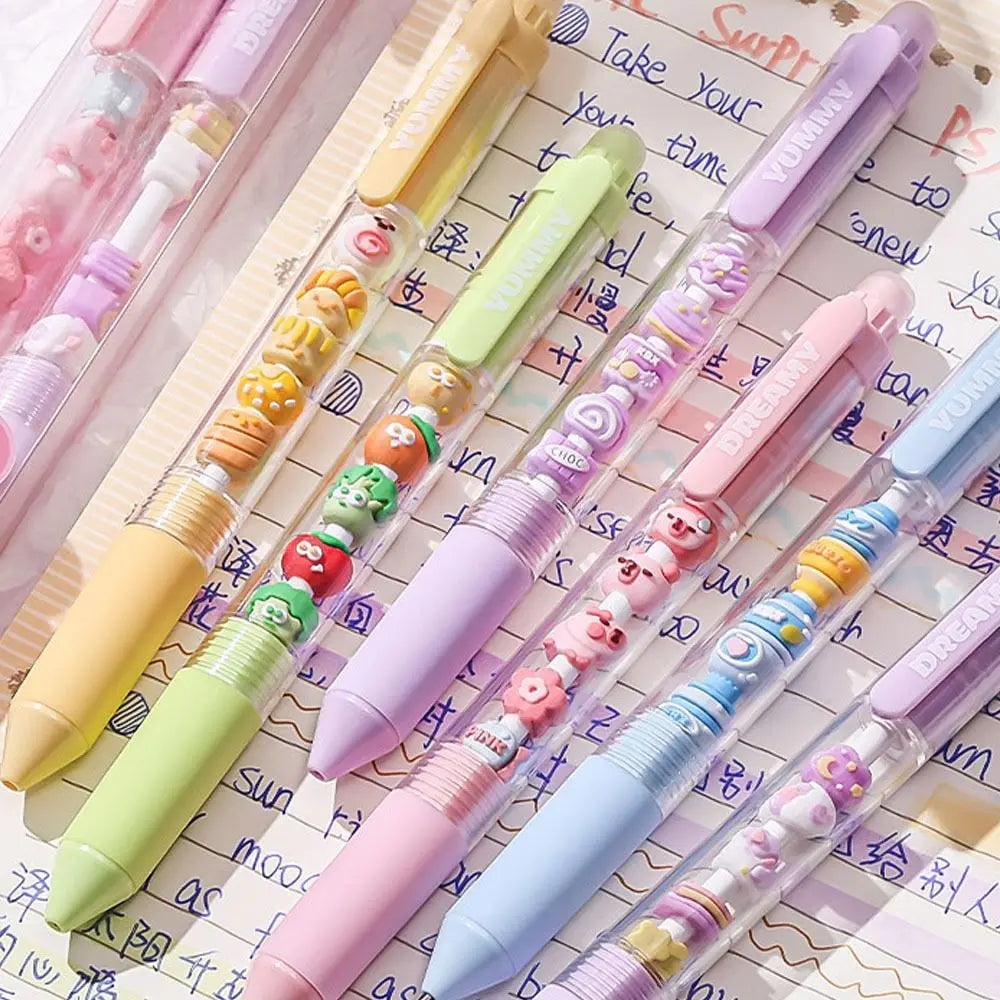 Gifts Writing Stationery Press Gel Pen Beads Student Pen Panda Cherry Blossom String Pen DIY Erasable Decompression Pen