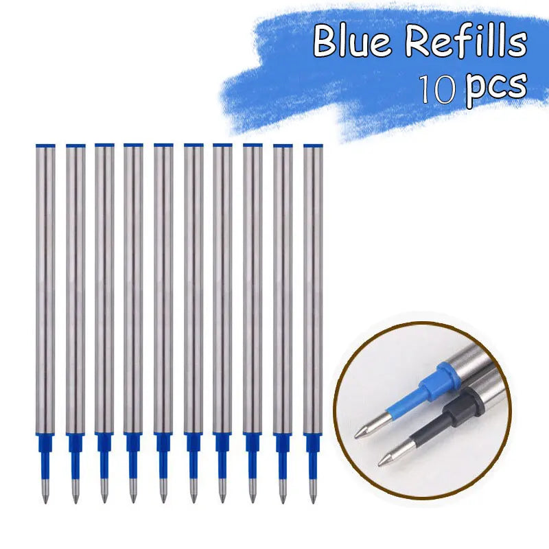 High quality ballpoint pen business signing pen stainless steel material replaceable refill office school supplies stationery