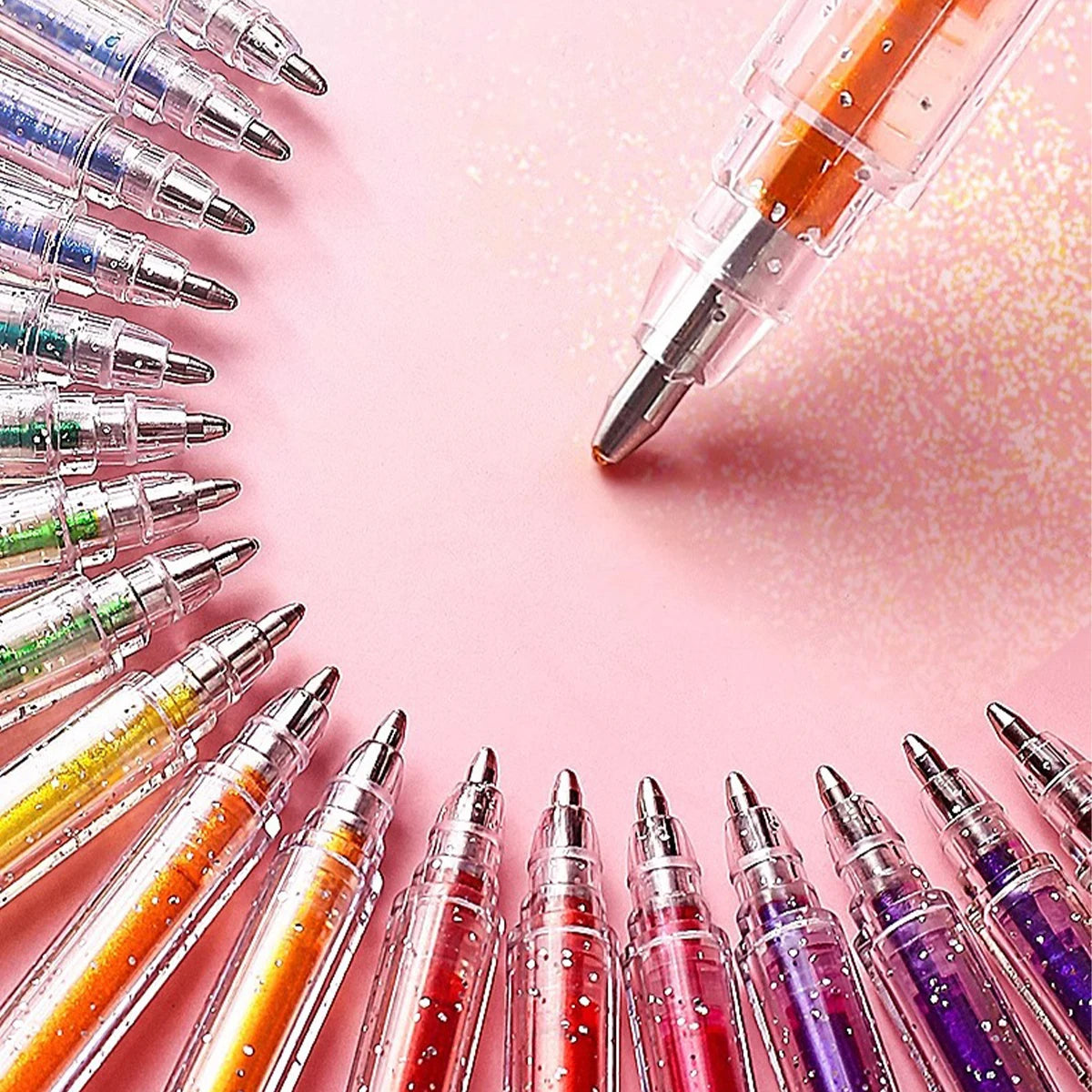 8/12/18 Color Glitter Gel Pen 1.0mm Metal Glitter Color Ballpoint Pen Paper Cardstock Diary Drawing Marking Coloring DIY Art