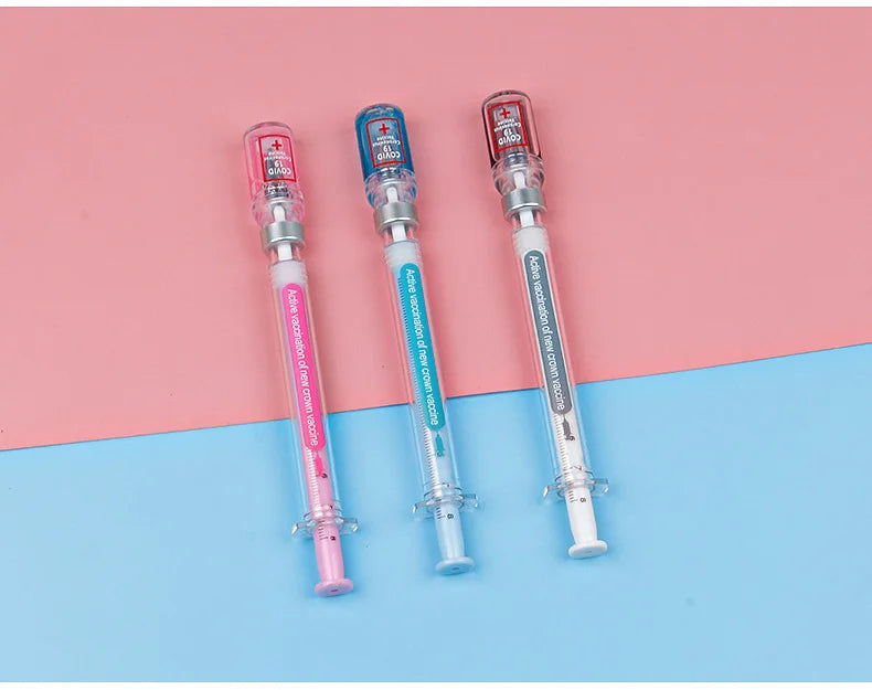 3 pcs/set,1-3-5 set Creative Novelty Syringe Peculiar Shape Stationery 0.5 MM Cute Gel Pen