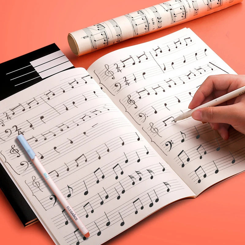 18 Sheets Music Practice Notebook Piano Violin Book Piano Universal Five-Line Musical Notation Book Music Pactice Tool Notebook