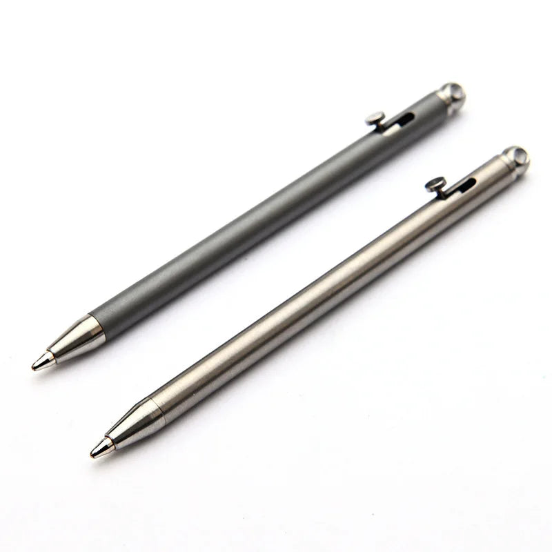 Pure Titanium Mini Compact Bolt Pen Portable Keychain Pen Portable Travel Metal Ballpoint Pen Signing Party Gifts for Guests