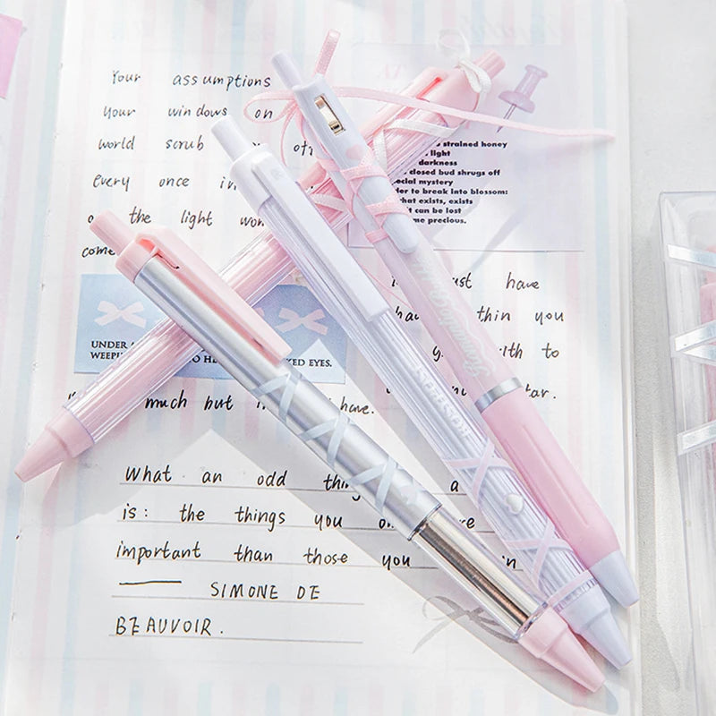 4Pcs Fashion Ballet Series Stationery Pen Quick Drying Gel Pens Writing Pen Student Press the Neutral Pen Aesthetic Stationery