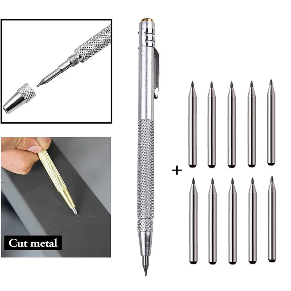 11/10/6/2pcs Diamond Scribing Pen  Carbide Tip Carbide Engraving Pen Nib Stylus Pens For Glass Ceramic Metal Hand Tool