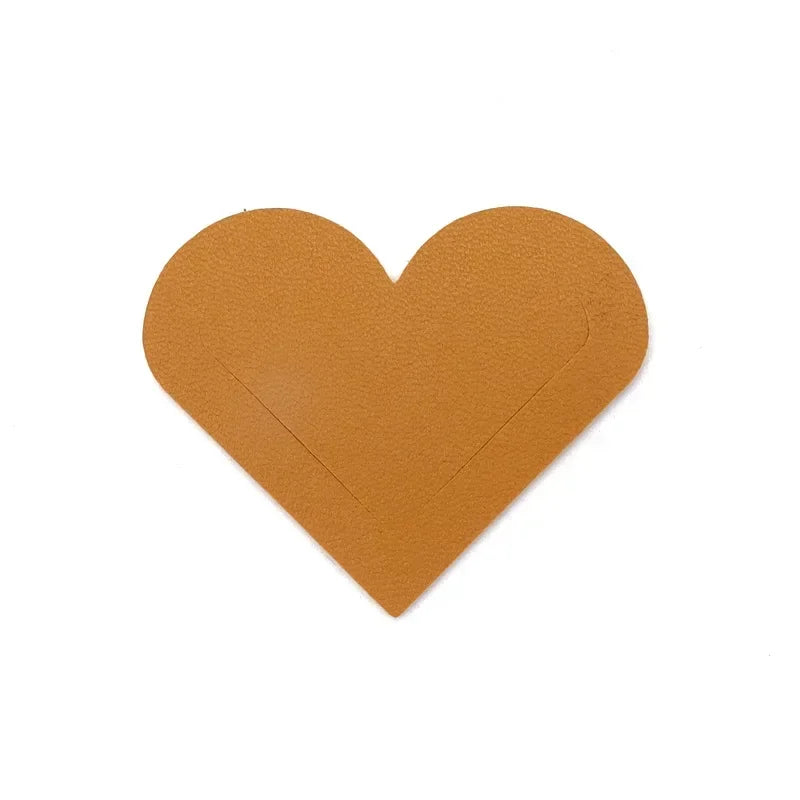 Heart Shaped PU Leather Bookmark Colorful Double Sided Tablet Gift for Book Lovers Readers and Diary Lovers