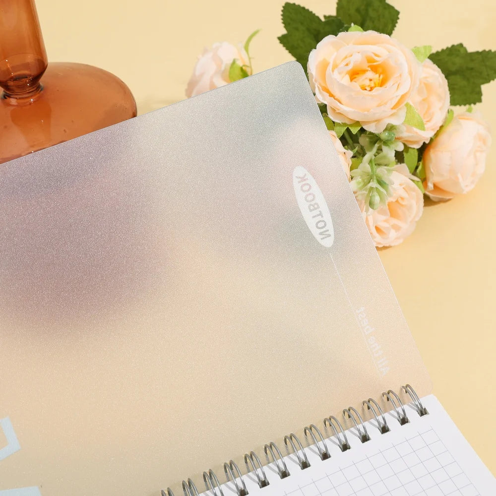 Gradient Spiral Notebook A5 B5 Pastel PP Cover Grid/Lined/Blank Pages 70GSM Paper Aesthetic Stationery for School Office Journal
