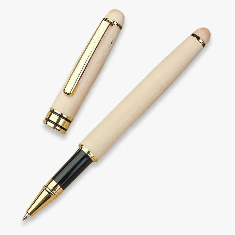Custom Wood Ballpoint Pen Laser Engrave LOGO Text Personalized Sign Pen for Family Company Friend Gift Box Available