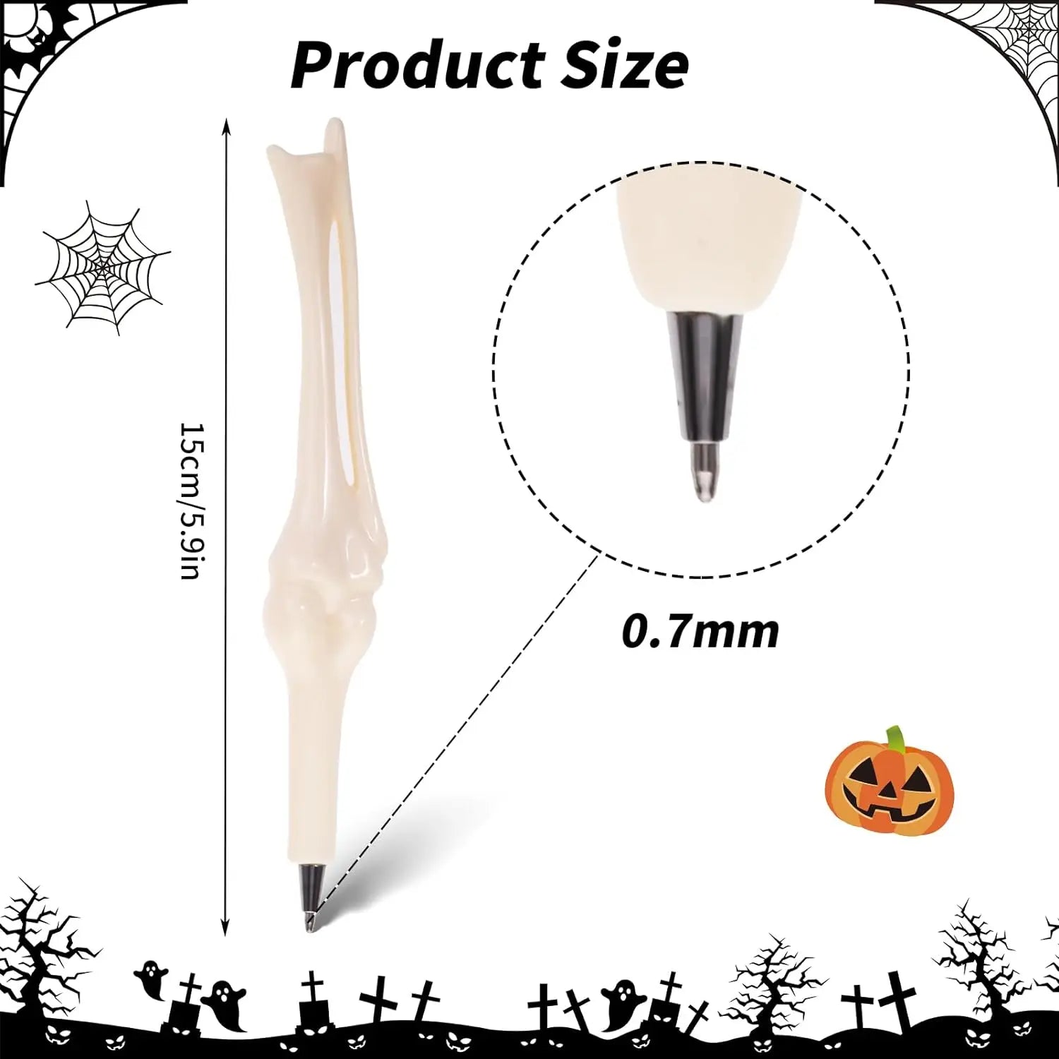 10Pcs Novelty Bone Shape Ballpoint Pens,Finger Skull Bone Pen For Nurse Doctor Stationery Crazy Student Gift