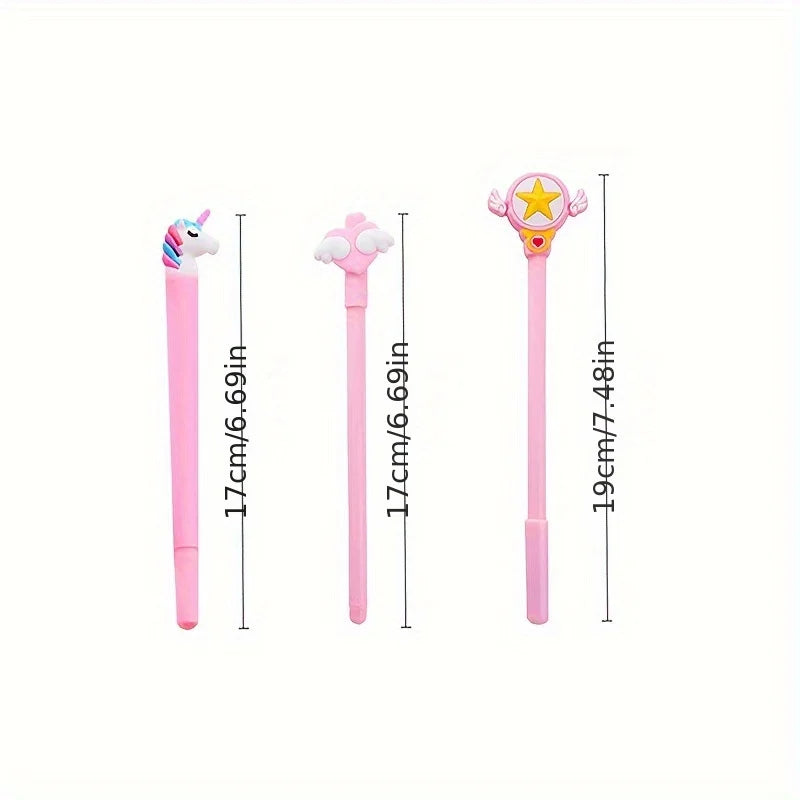 50 Creative Cute Cartoon Neutral Pen Black 0.5 Needle Water Pen Student Stationery Award Pen (Random Style)
